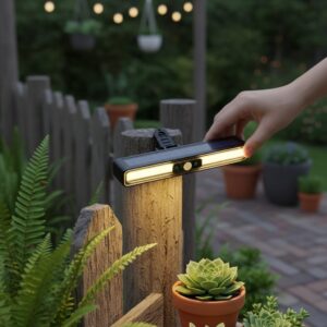 Outdoor Solar Motion Sensor Light – High Brightness LED Beads, Clip-on/Wall Mounting Methods, Wall Light, Fence Light, Camping Light, Landscape Light, Suitable for Camping, Garage, Courtyard, Commercial Lighting