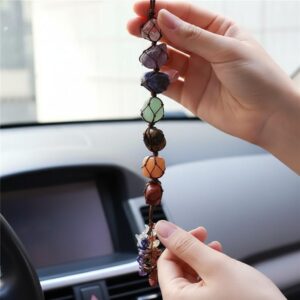 Handmade Healing Crystal Window Car Charm – 7 Chakras Home Decoration Accessories Chakra Balancing Reiki Yoga Meditation Car Decor