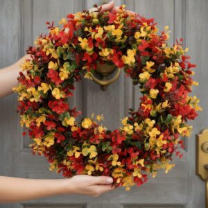 Realistic Autumn  Eucalyptus Wreath For Front Door, Suitable For Halloween, Christmas, Wedding, Birthday Decoration